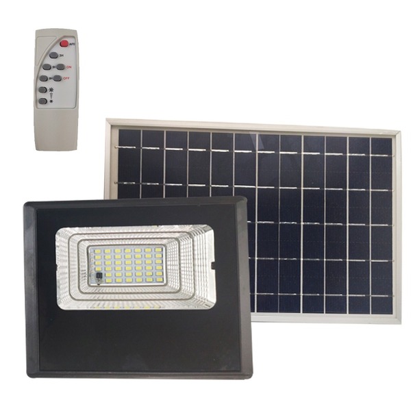Refletor Solar Holofote 200w Led Luminaria Placa Solar Ilumin
