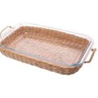 Refratário De Vidro Com Suporte Em Fibra Natural E Alça 34,5x