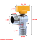 Registro De Esfera Gás Angular 90° Rosca 1/2" Macho-macho