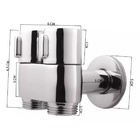 Registro Duplo Metal Cromado Para Ducha Higiênica 2 Saídas Má