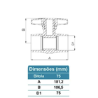 Registro Esfera Soldável Azul Irrigação  75.4 mm