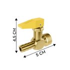 Registro Gás Corta Fogo 1/2'pol Npt M X 3/8'pol Reto Tm Press