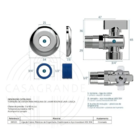 Registro Metal Cromado 1/4 Volta 1/2x3/4 Área Externa Casagra