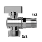 Registro Metal Cromado 1/4 Volta 1/2x3/4 Área Externa Casagra