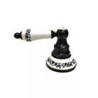 Registro Puxador Vintage Provençal Preto e Porcelana