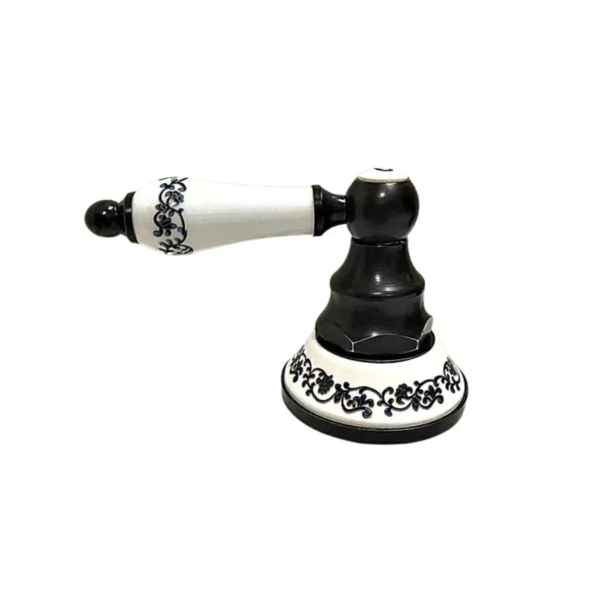 Registro Puxador Vintage Provençal Preto e Porcelana