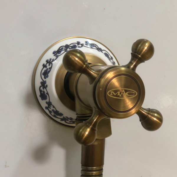 Registro Vintage Bronze Para Ducha Higiênica Com Porcelana