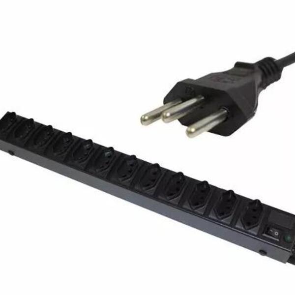 Régua 12 Tomadas Rack 19 110v/220v - 2000 Watts - 20 Unidades