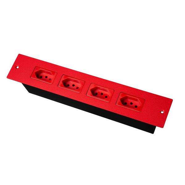 Régua Caixa De Tomada Embutir Em Mesa E B-box Iv Vermelho