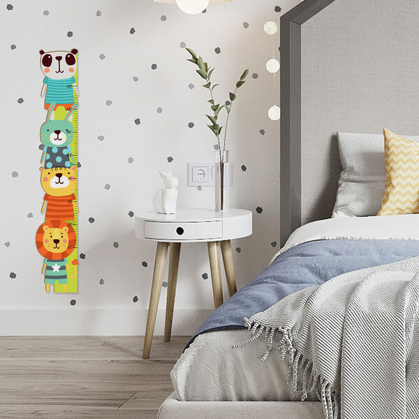 Régua De Crescimento Animais Infantil Decoração Quarto