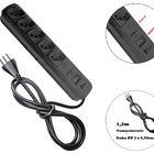 Régua Para Tomada Filtro De Linha Preto C/ 5 Tomadas Radial