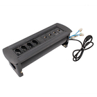 Régua Rotativa Automática Preta 3 Tomadas + 2RJ45 + 1 Cego Dutotec