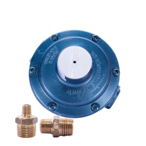 Regulador De Gás 506/03 Aliança 7kg + 2un Conexão Da Válvula