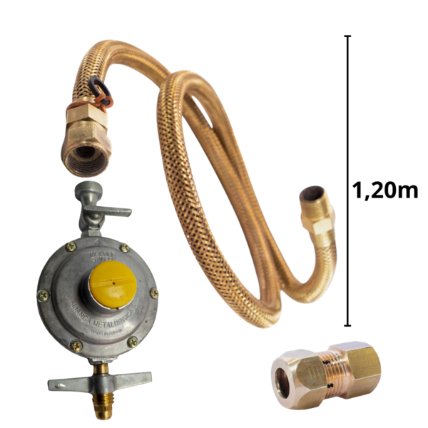 Regulador Gás Residencial Aliança + Mangueira De Cobre 1,20m