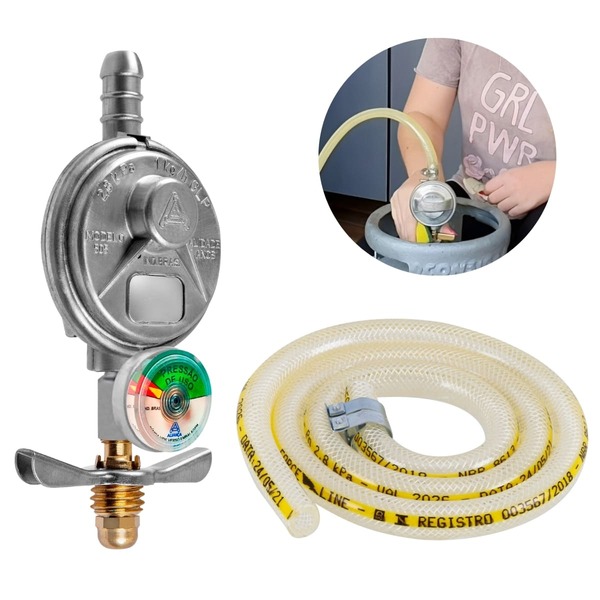 Regulador Registro De Gás Blindado Com Monômetro Vazão 1kg/h