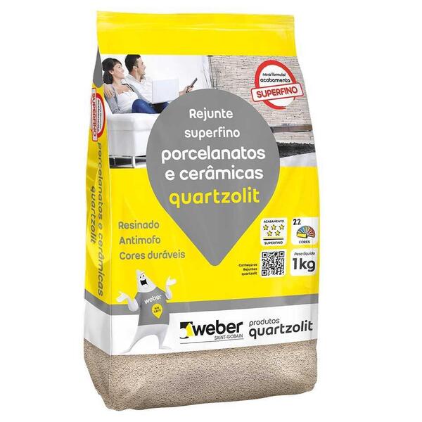 Rejunte  1kg Porcelanatos Cinza Platina Quartzolit