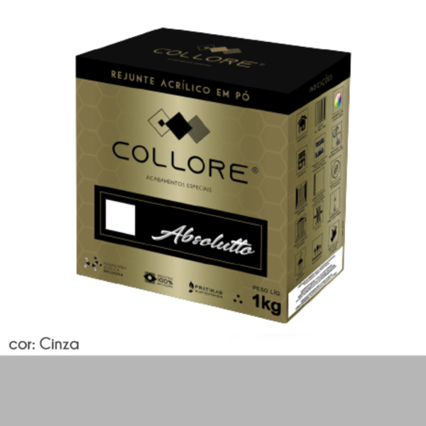 Rejunte Acrílico Absoluto cor Cinza - Collore Pratiko - 1kg