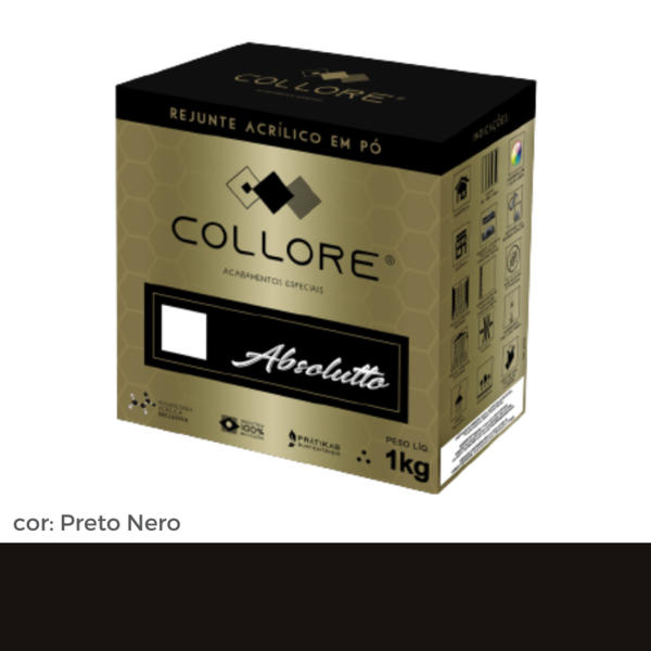 Rejunte Acrílico Absoluto cor Preto Nero - Collore Pratiko -