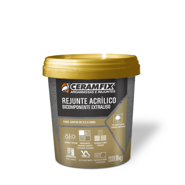Rejunte Acrílico Bicomponente Extraliso Ceramfix Palha 1kg
