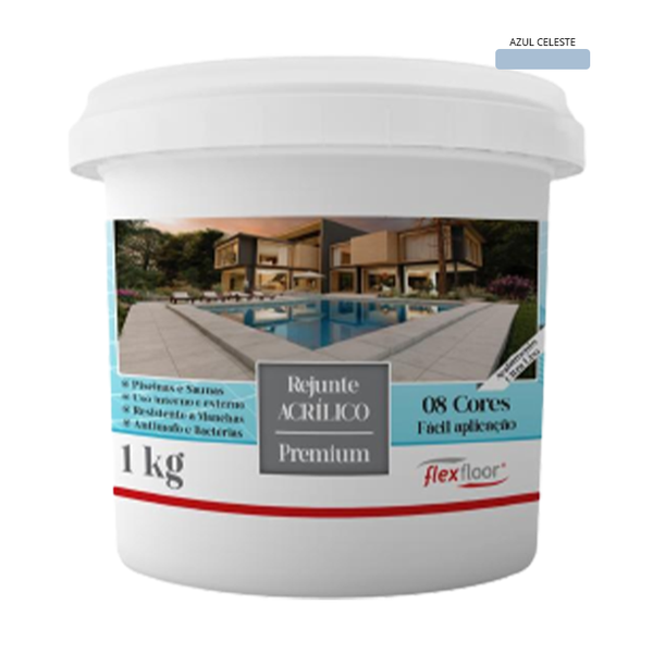 Rejunte Acrílico Flexfloor 1kg Azul Celeste