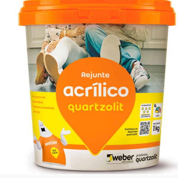 Rejunte Acrílico Quartzolit 1 Kg Preto Grafite