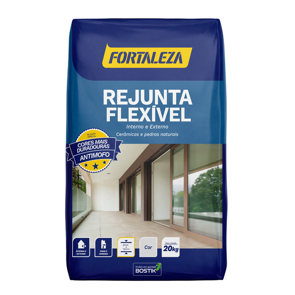 Rejunte Cimentício Flexível Cinza Platina 20kg Fortaleza