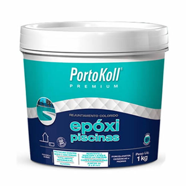 Rejunte Epóxi Piscina Portokoll 1kg Azul Royal