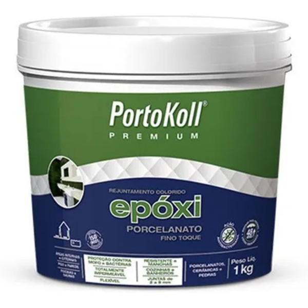 Rejunte Epóxi Porcelanato - Portokoll - 1kg Preto Intenso