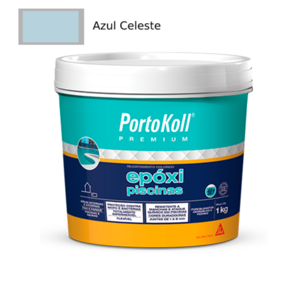 Rejunte Especial Piscinas Epoxi Portokoll Premium Celeste