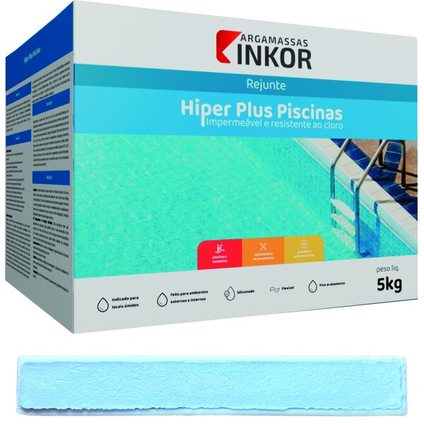 Rejunte Hiper Plus Premium Piscina Siliconado 5kg Inkor Azul