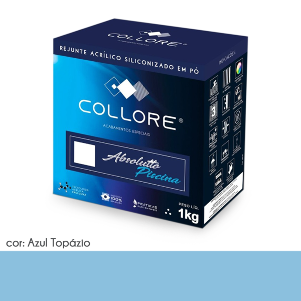 Rejunte para Piscina Collore Siliconado cor Azul Topázio - Pr