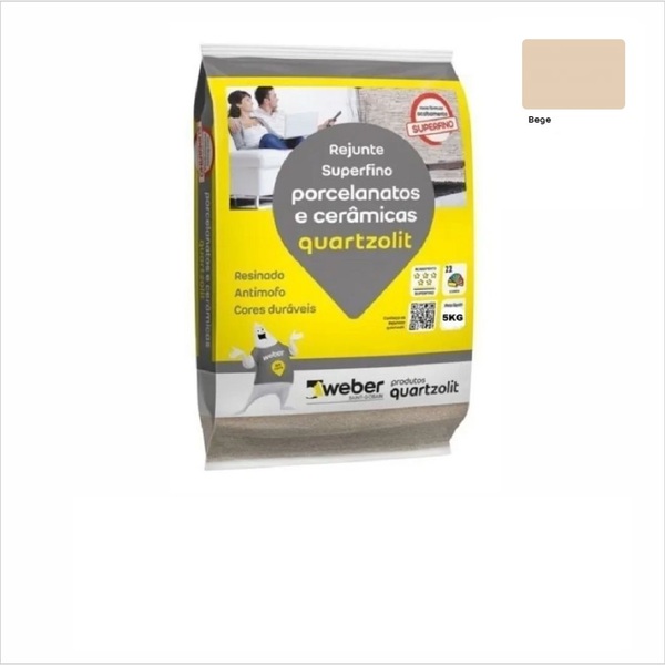 Rejunte Para Porcelanatos Quartzolit - 5kg Bege