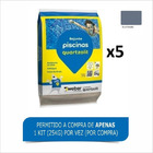 Rejunte Piscina Quartzolit 5kg - Cinza Platina - Kit 5 unidad