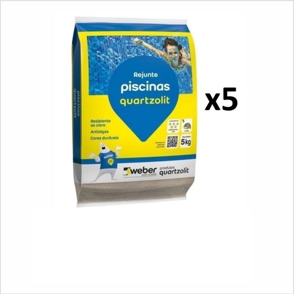 Rejunte Piscina Quartzolit 5kg - Verde Floresta - Kit 5 unida