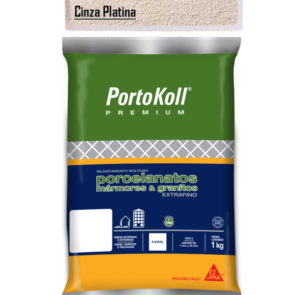 Rejunte Porcelanatos Premium Extrafino Portokoll 1kg - Cor -
