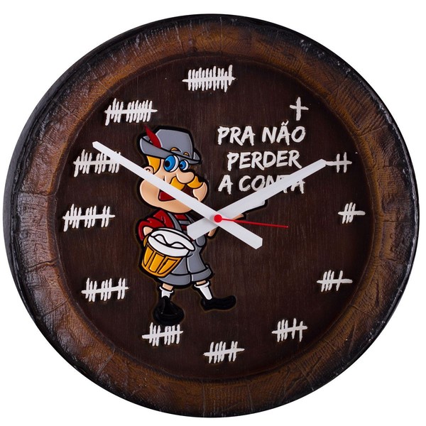 Relógio Barril Decorativo Grande - Pra Não Perder A Conta