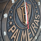 Relógio De Madeira Mdf Parede Entalhado Palmeiras