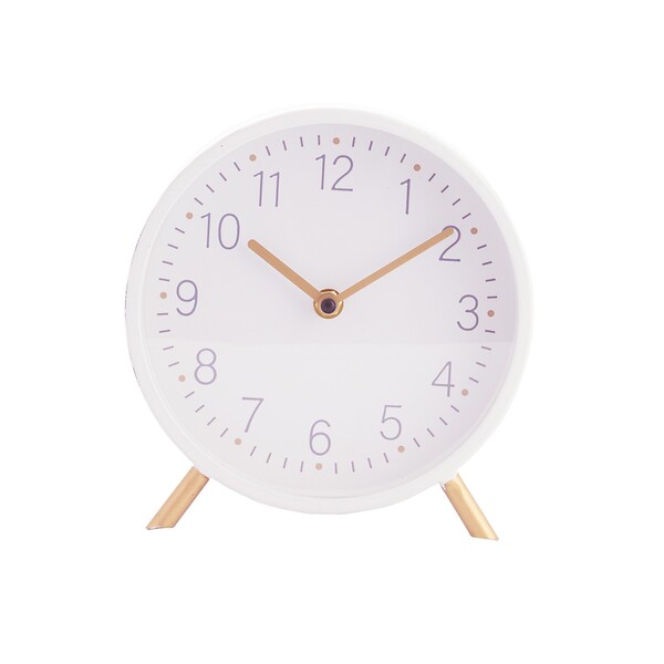 Relógio de Mesa a Pilha Branco 20cm Cromus