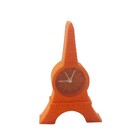Relógio De Mesa Torre Eiffel Emborrachado Cor Laranja 12x8x2