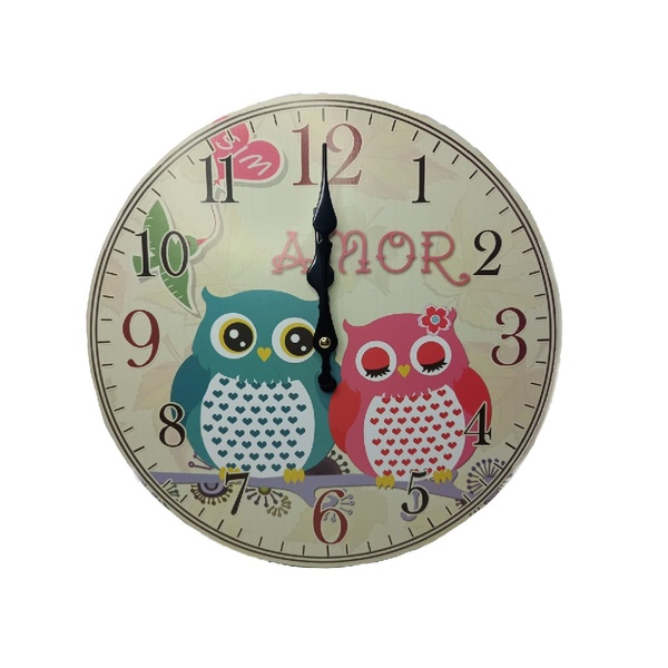 Relógio De Parede 30cm Coruja