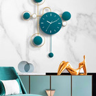 Relógio De Parede 3d Contemporâneo Nórdico Metal Verde 84x55