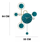 Relógio De Parede 3d Contemporâneo Nórdico Metal Verde 84x55