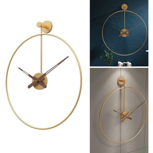 Relógio De Parede 3d Dourado Metal Design Europeu 60cm