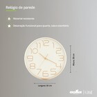 Relógio de Parede a Pilha Branco e Bege 30cm Cromus