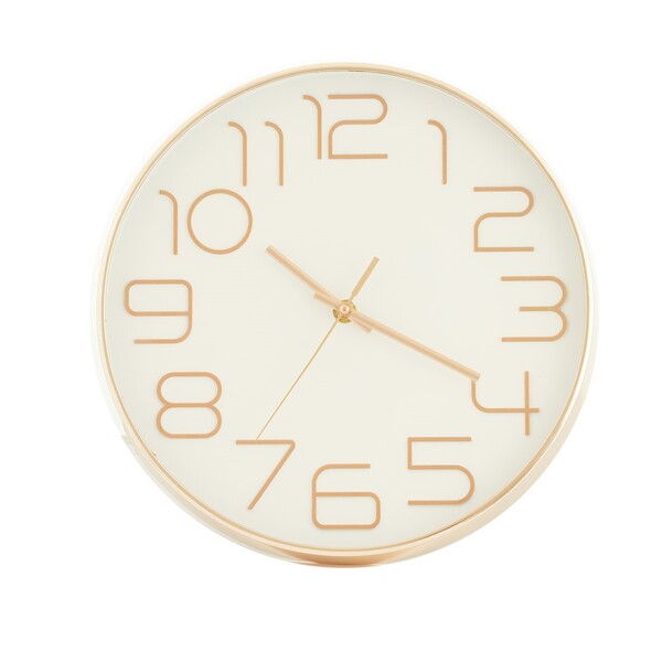 Relógio de Parede a Pilha Branco e Bege 30cm Cromus
