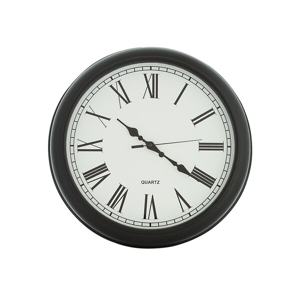 Relógio de Parede a Pilha Preto e Branco 30cm Cromus