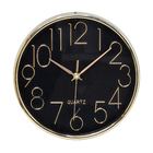 Relógio de Parede a Pilha Preto e Dourado 25,1cm Espressione