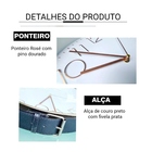 Relógio De Parede Alça De Couro Preto Moldura Prata 30 Cm Bra