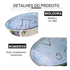 Relógio De Parede Alça De Couro Preto Moldura Prata 30 Cm Bra