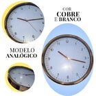 Relogio De Parede Analogico Cor Cobre E Branco Médio